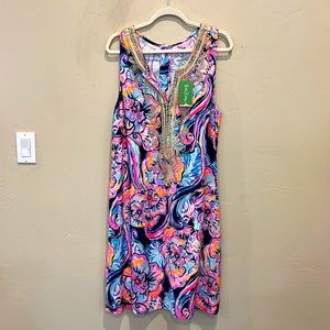Brand New with tags Lilly Pulitzer sleeveless dress. Stunning gold detailing!